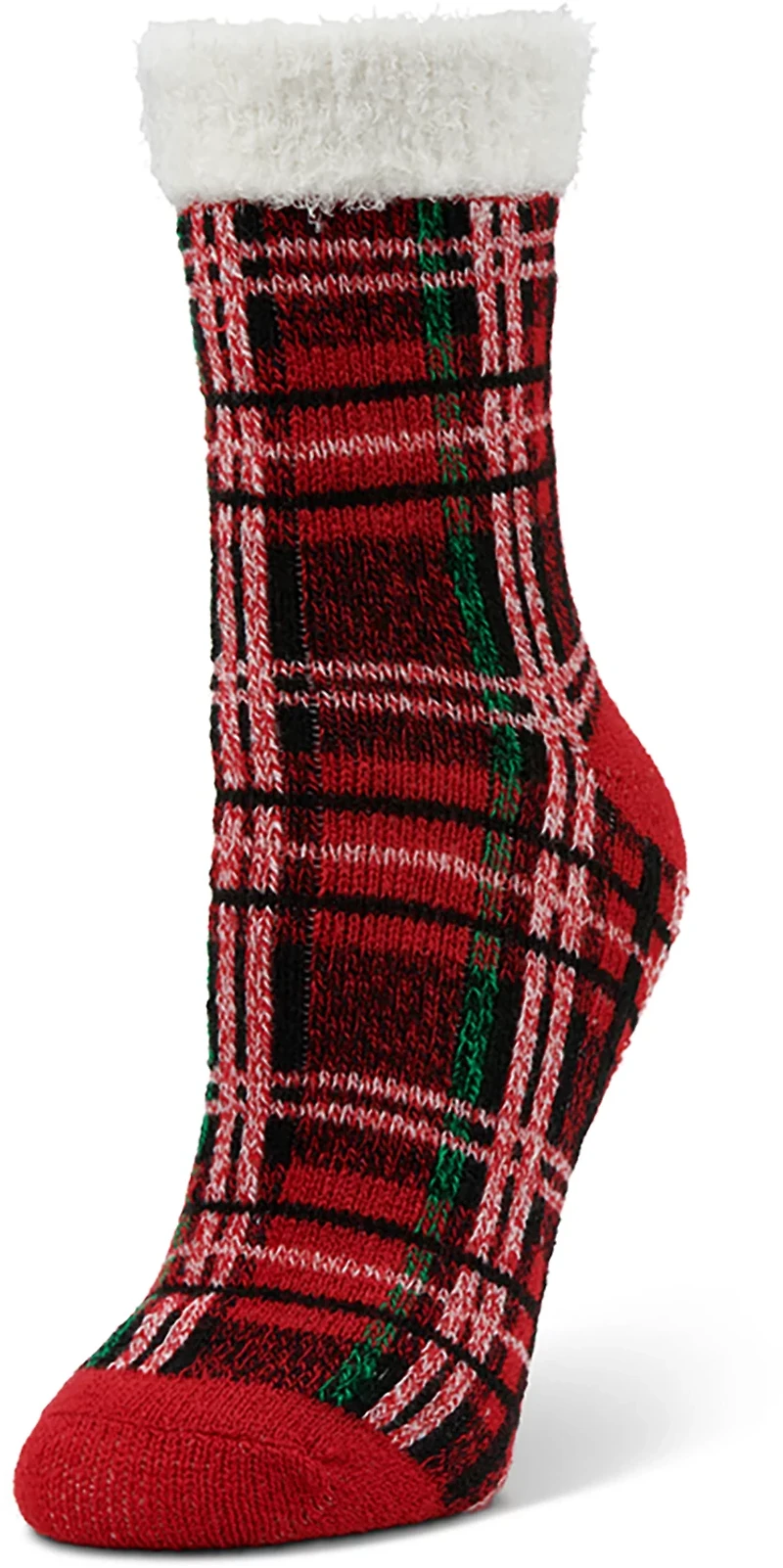 Magellan Outdoors Women's Foldover Plaid Lodge Crew Socks