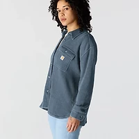 Carhartt Women's Heavyweight Waffle Knit Long Sleeve Button Up Shirt