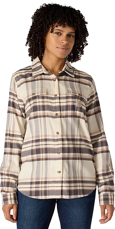 Carhartt Women's TENCEL Fiber Series Relaxed Fit Plaid Long Sleeve Shirt