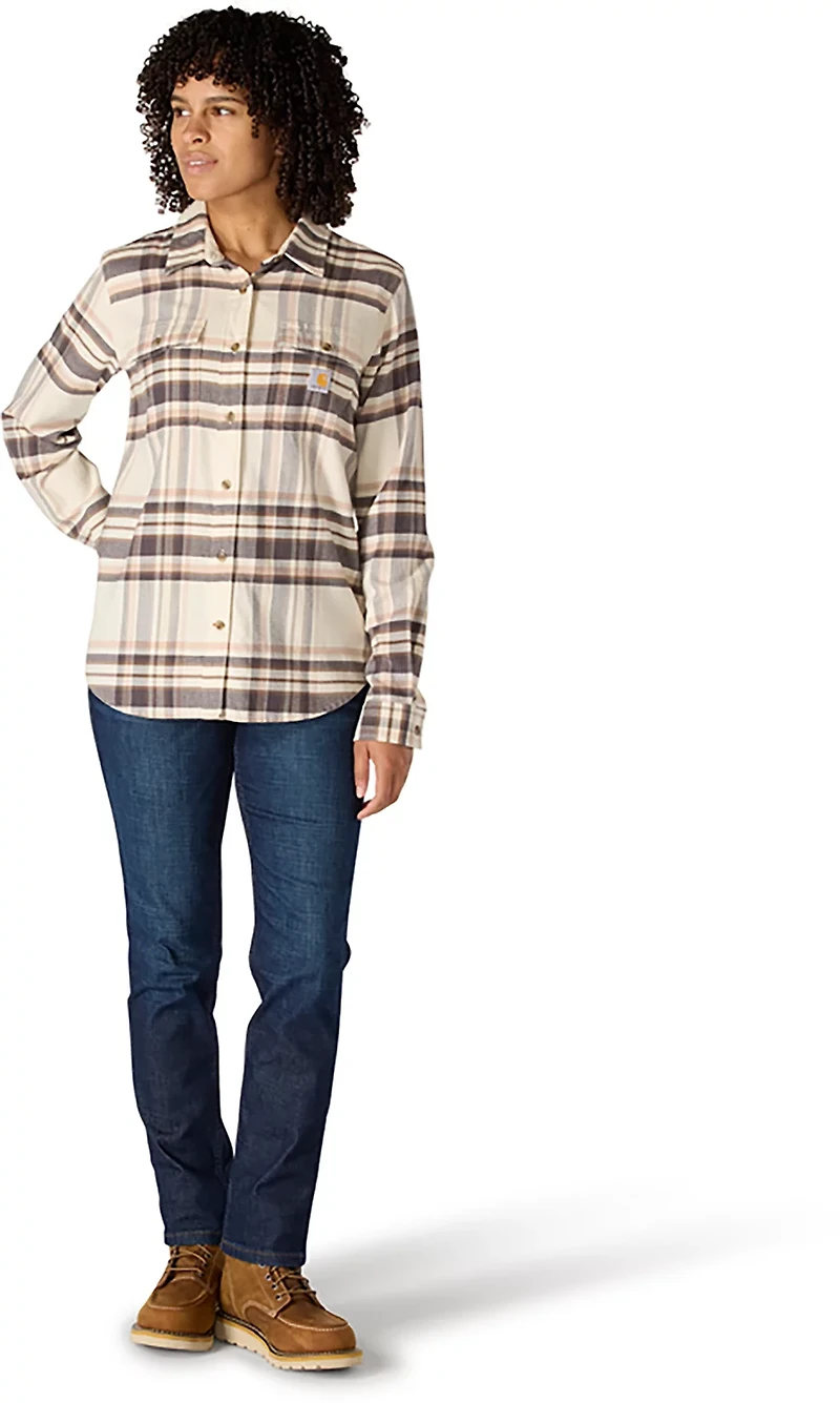 Carhartt Women's TENCEL Fiber Series Relaxed Fit Plaid Long Sleeve Shirt