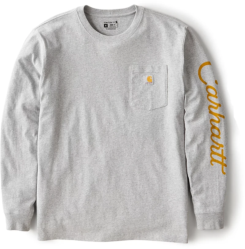 Carhartt Men's Loose Fit Heavyweight Pocket Dog Graphic Long Sleeve T-shirt