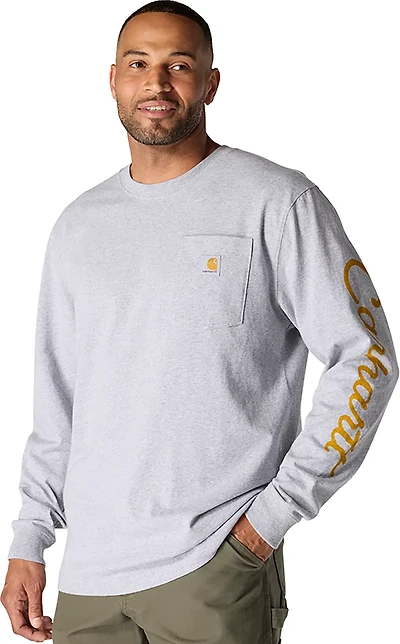 Carhartt Men's Loose Fit Heavyweight Pocket Dog Graphic Long Sleeve T-shirt