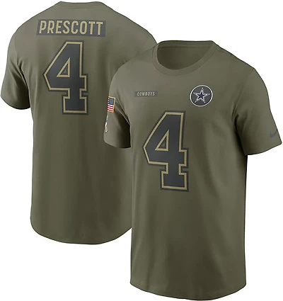 Nike Men's Dallas Cowboys Dak Prescott Salute To Service Player Name & Number Short Sleeve T-shirt