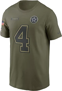 Nike Men's Dallas Cowboys Dak Prescott Salute To Service Player Name & Number Short Sleeve T-shirt