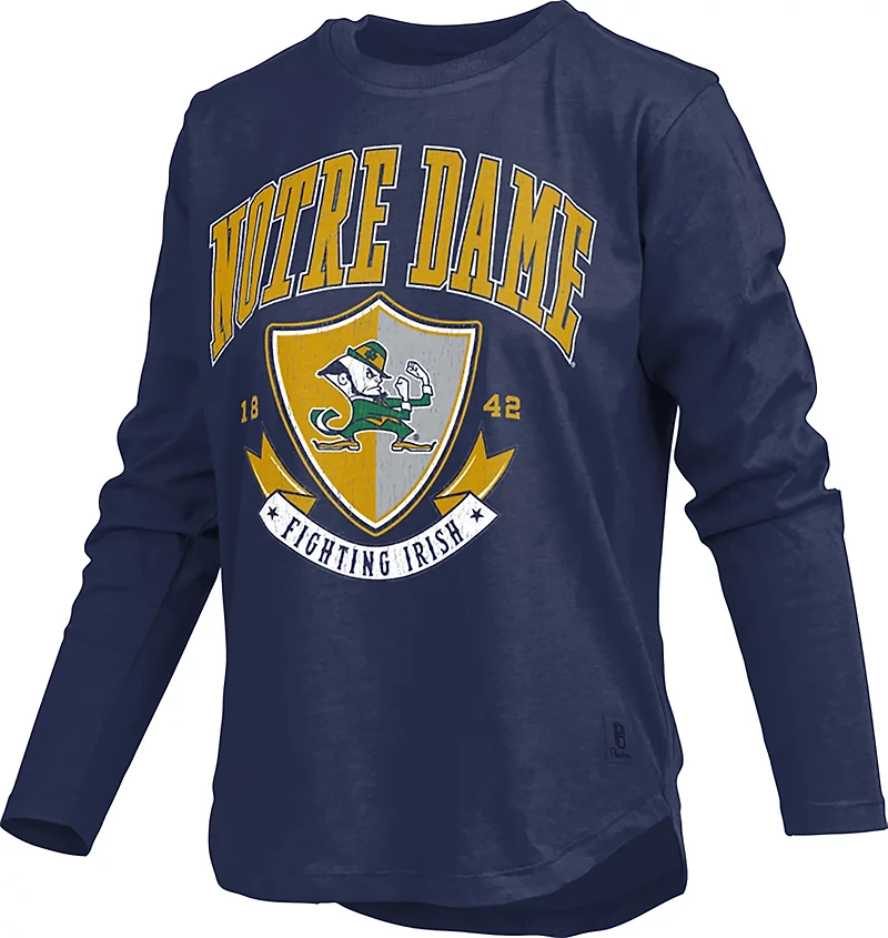 Pressbox Women's Notre Dame Fighting Irish Buckler Anaheim Long Sleeve Graphic T-shirt