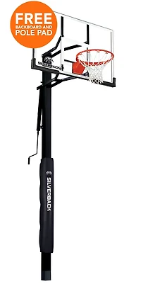 Silverback 54 in Inground Tempered-Glass Basketball Hoop