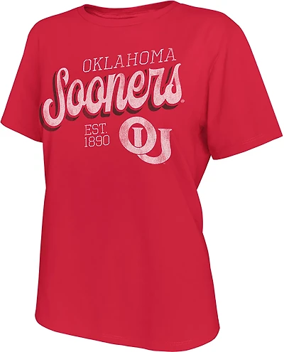 WILDCAT RETRO Women's Oklahoma Script Boxy T-shirt