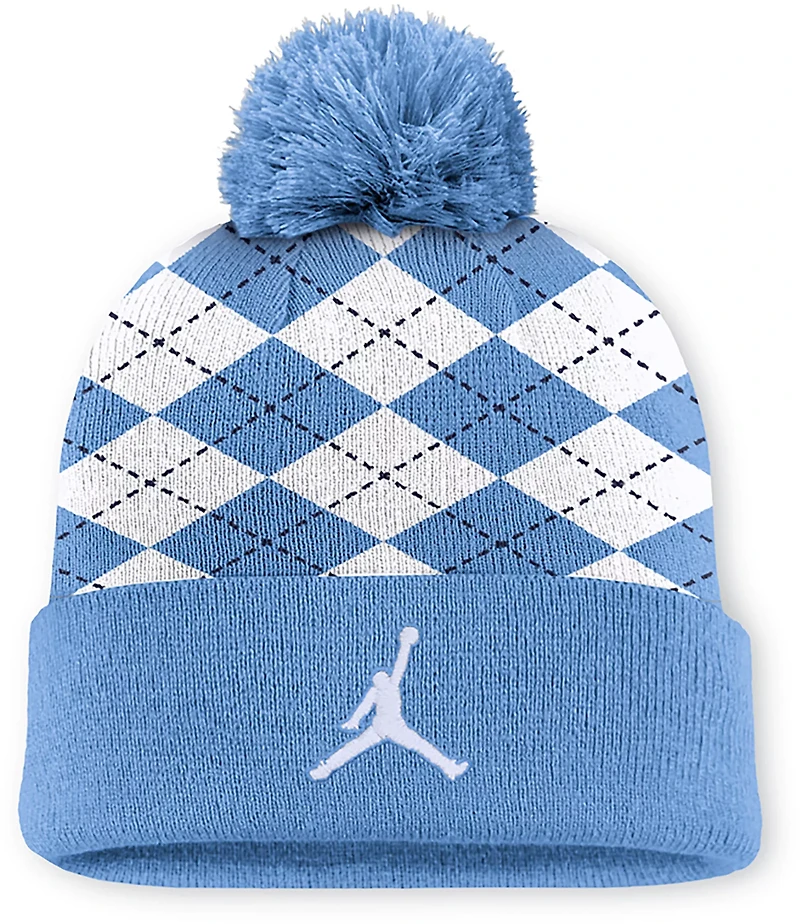 Jordan Men's UNC Argyle Peak Cuffed Pom Beanie