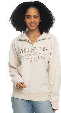 ZooZatz Women's University of Tennessee Volunteers Tonal Wordmark 1/4 Zip Fleece
