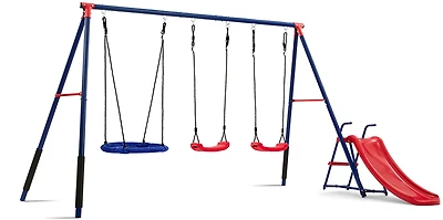 Delta Children FunZone Metal Swing Set 2 Swings 1 Disc Swing Slide
