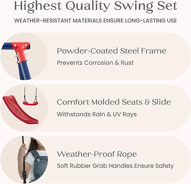 Delta Children FunZone Metal Swing Set 2 Swings 1 Disc Swing Slide