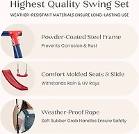 Delta Children FunZone Metal Swing Set 2 Swings 1 Disc Swing Slide