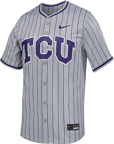 Nike Men's TCU Limited Full Button Pinstripe Baseball Jersey