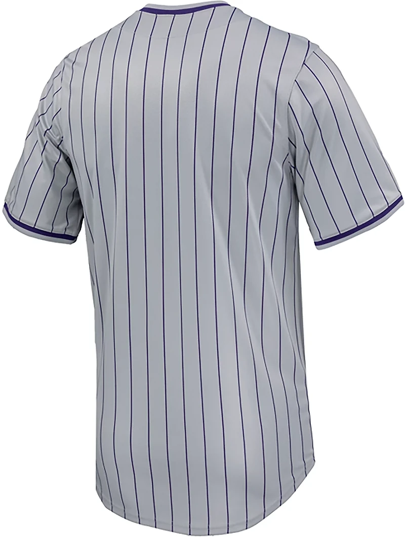 Nike Men's TCU Limited Full Button Pinstripe Baseball Jersey