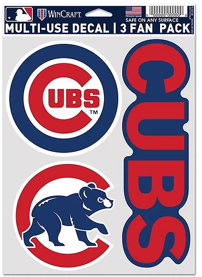 WinCraft Chicago Cubs Fan Decal 3-Pack