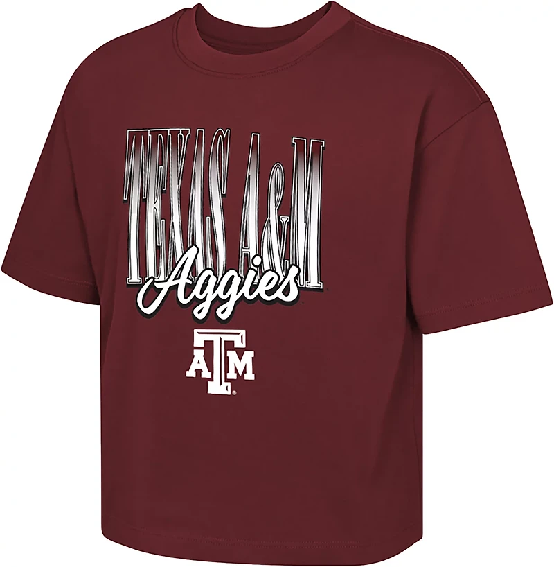 Outerstuff Girls' Texas A&M University Faded Boxy Graphic T-shirt
