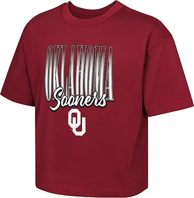 Outerstuff Girls' University of Oklahoma Sooners Faded Boxy Short Sleeve Graphic T-shirt