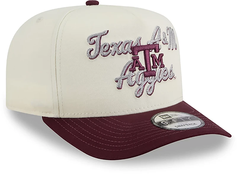 New Era Adults' Texas A&M University Chainstitch Snapback 9FIFTY A-Frame Cap