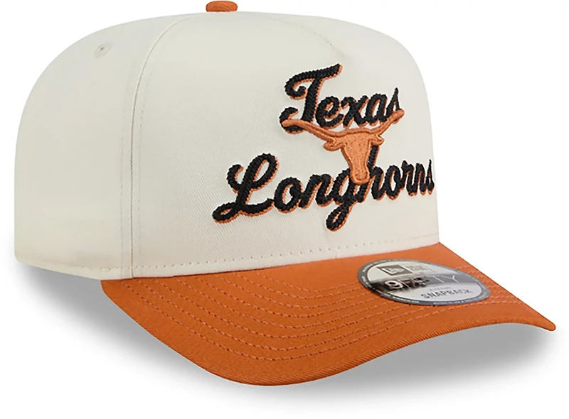 New Era Adults' University of Texas Chainstitch Snapback 9FIFTY A-Frame Cap
