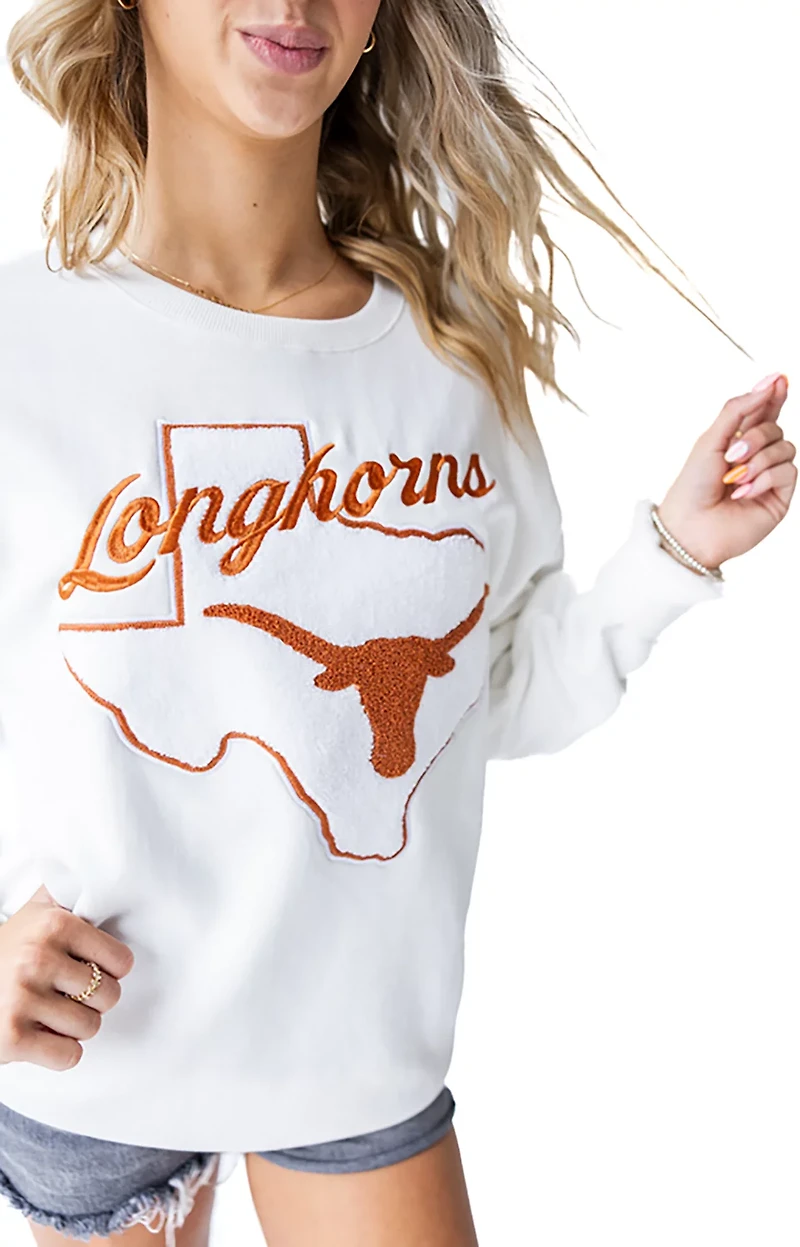 Gameday Social Women's Texas Mascot Chenille Comfort Crew Sweatshirt