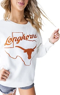 Gameday Social Women's Texas Mascot Chenille Comfort Crew Sweatshirt