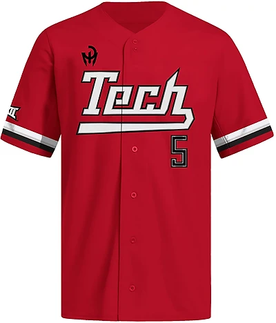 adidas Men's Texas Tech University Patrick Mahomes Strategy Full Button Baseball Jersey
