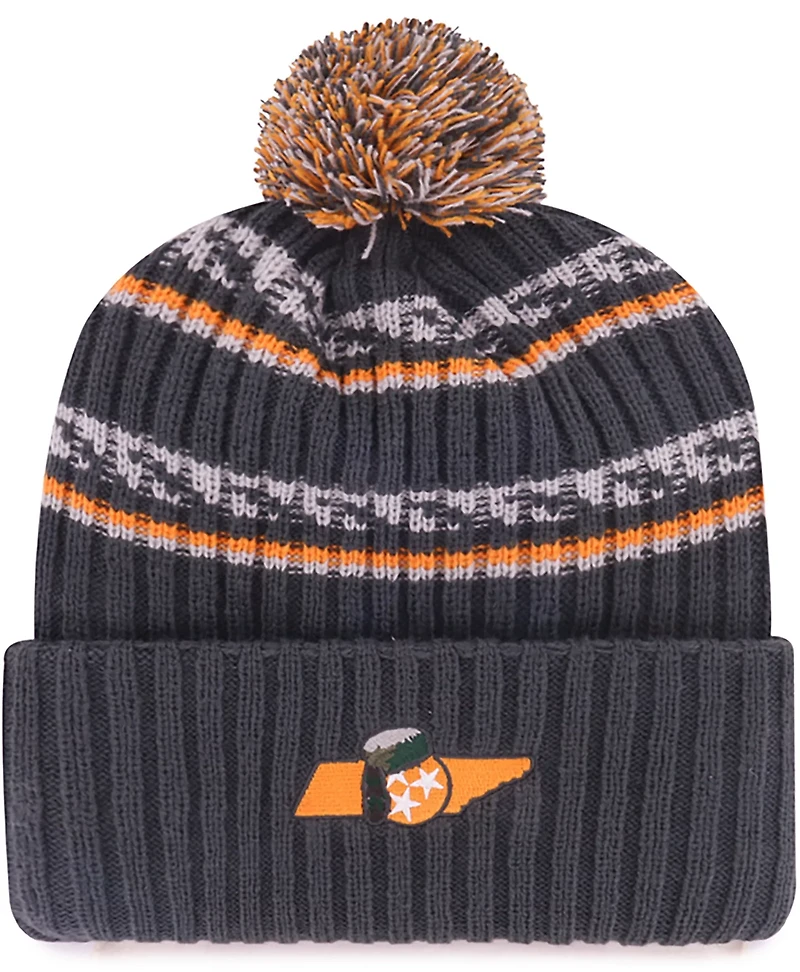 '47 Adults' Tennessee Volunteers Smokey Grey Small Stripes Cuff Knit Beanie