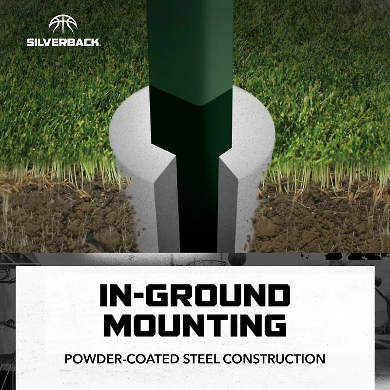 Silverback 54 in Inground Tempered-Glass Basketball Hoop