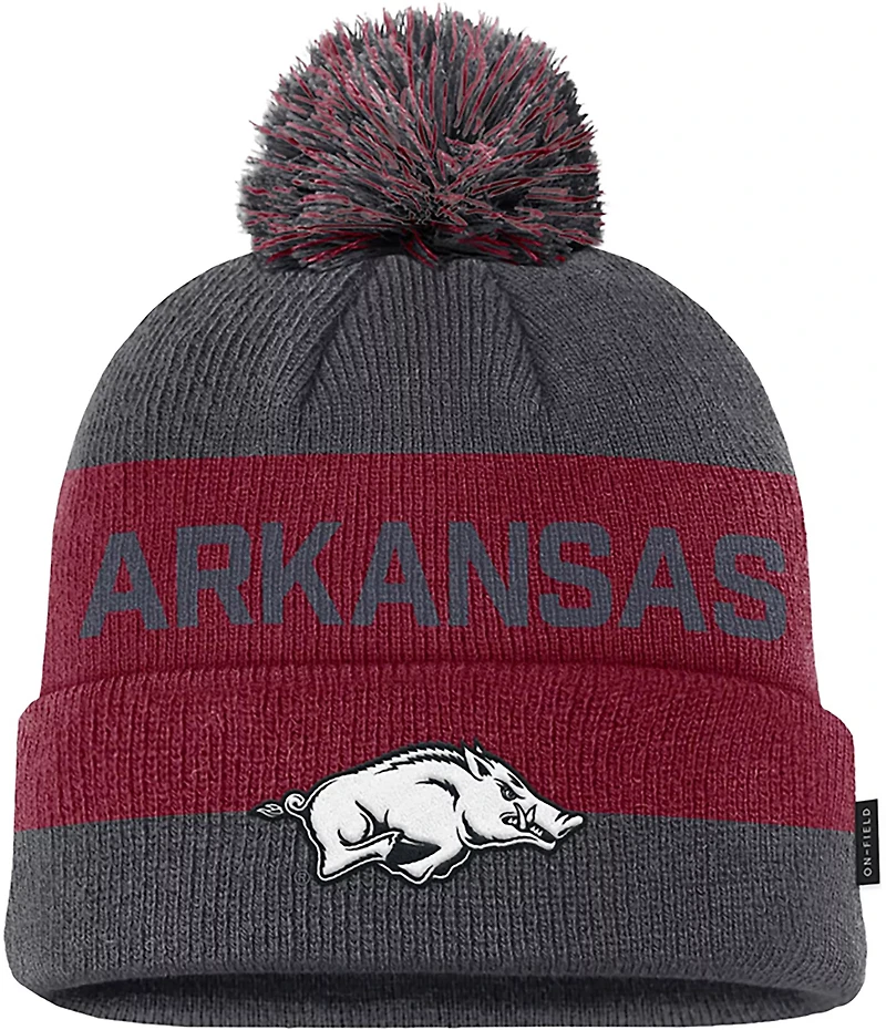 Nike Men's Arkansas School Peak Cuff Pom Beanie