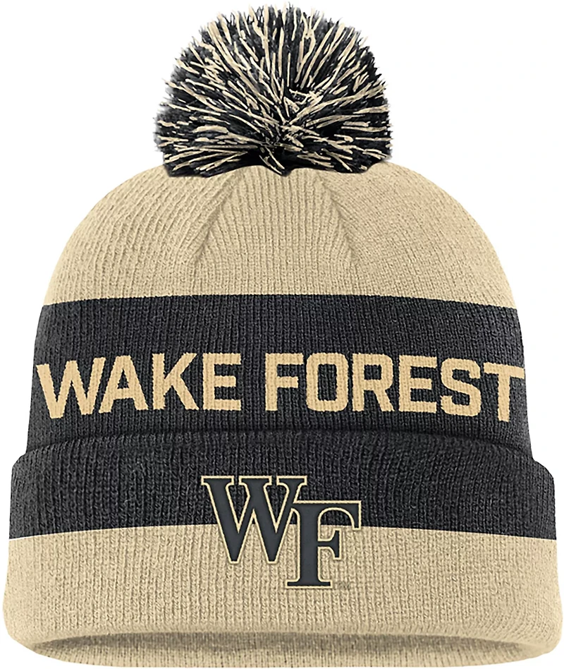 Nike Men's Wake Forest School Peak Cuff Pom Beanie