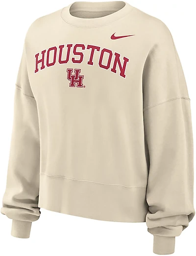 Nike Women's Houston Arch Team Over Mascot Phoenix Fleece Crew Sweatshirt