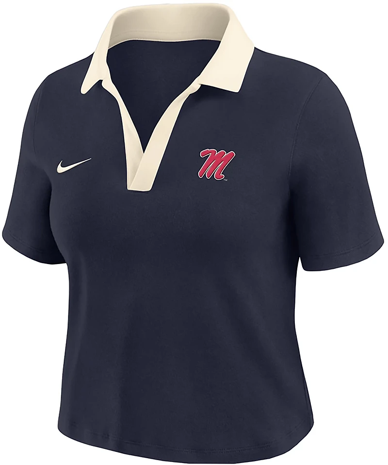 Nike Women's University of Mississippi Cropped Polo Shirt