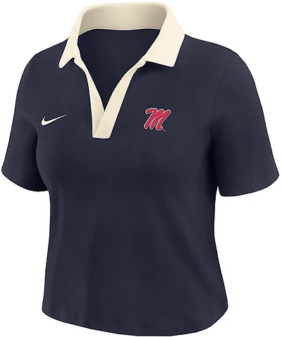 Nike Women's University of Mississippi Cropped Polo Shirt