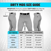 Dirty Mids Boys' Youth Collection Baseball Pants