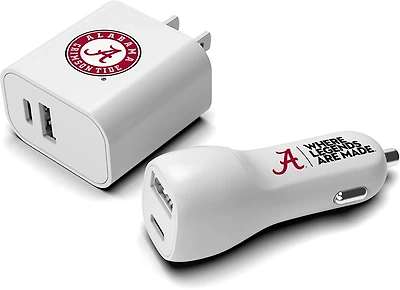 Prime Brands Group (PBG) Alabama Crimson Tide Dual USB Wall and Car Charger