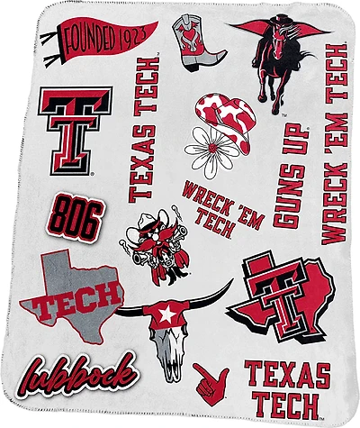 LOGO Texas Tech Deluxe Native Fleece 50x60