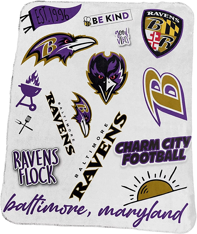 LOGO Ravens Deluxe Native Fleece 50x60
