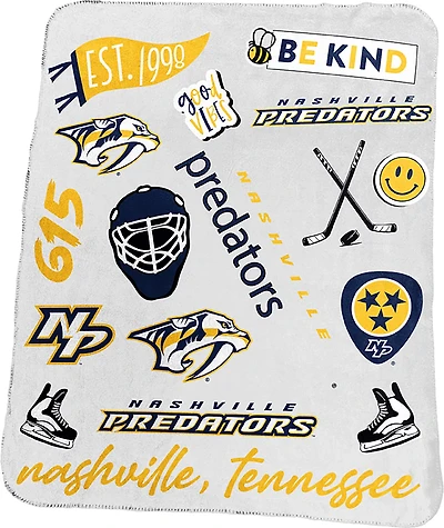 LOGO Nashville Predators Deluxe Native Fleece Blanket 50x60