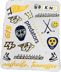 LOGO Nashville Predators Deluxe Native Fleece Blanket 50x60