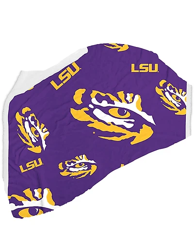 Logo Louisiana State University 50 in x 60 in Overtime Plush Sherpa Throw