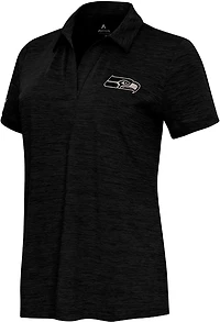 Antigua Women's Las Vegas Raiders Layout V-neck Polo Shirt