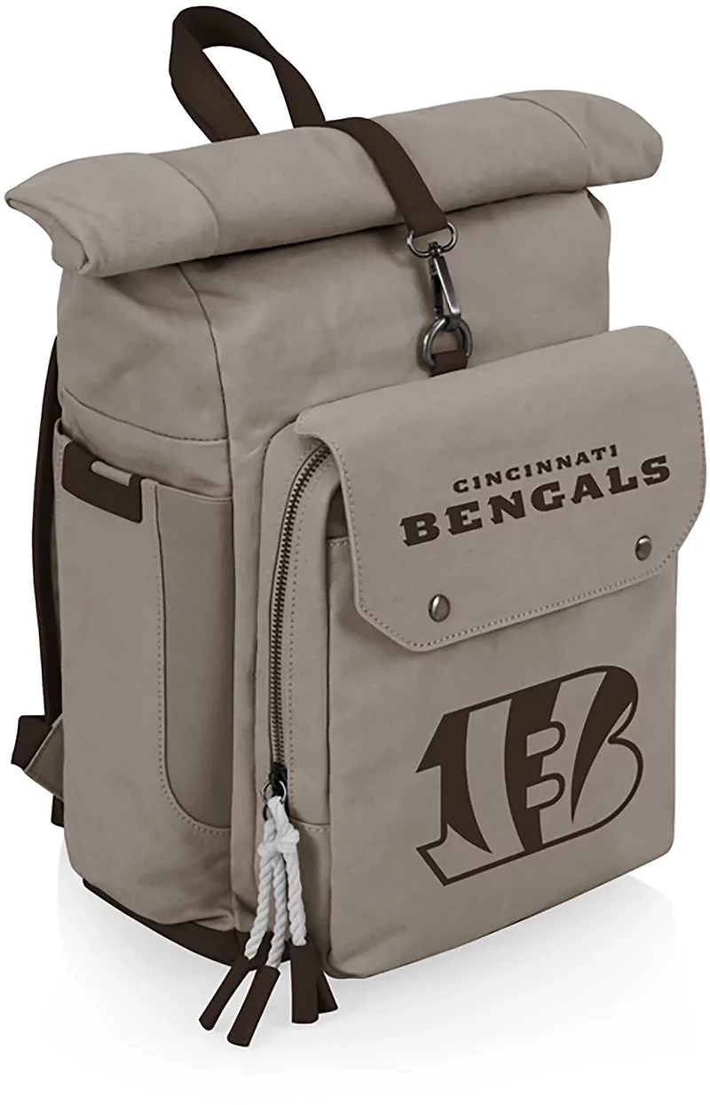 Picnic Time Cincinnati Bengals Carmel Roll Top 35 Can Backpack Cooler