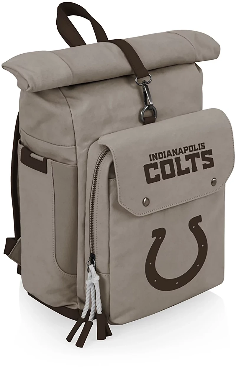 Picnic Time Indianapolis Colts Carmel Roll Top 35 Can Backpack Cooler