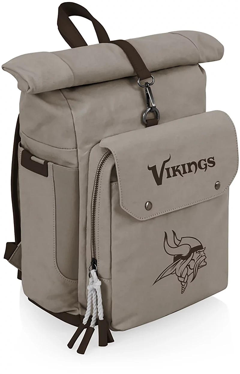 Picnic Time Minnesota Vikings Carmel Roll Top 35 Can Backpack Cooler