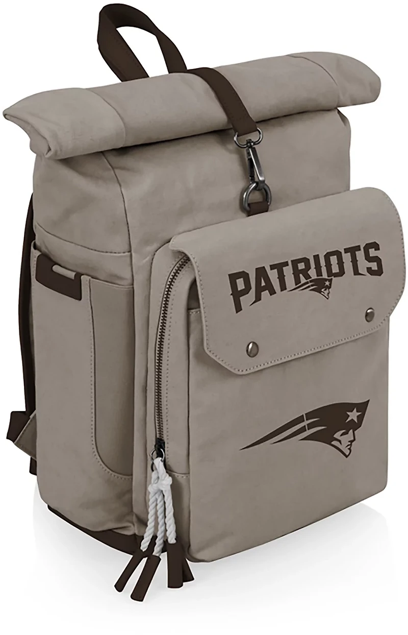 Picnic Time New England Patriots Carmel Roll Top 35 Can Backpack Cooler