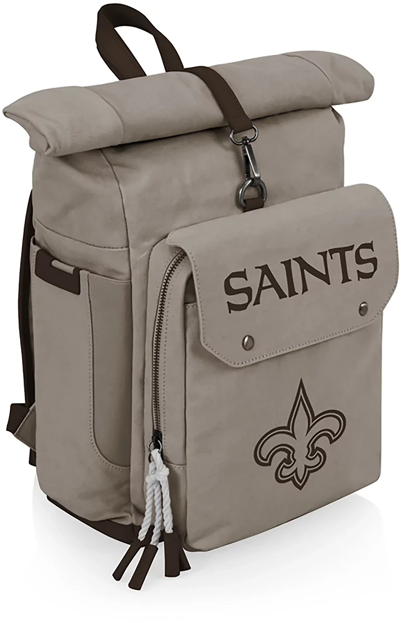 Picnic Time New Orleans Saints Carmel Roll Top 35 Can Backpack Cooler
