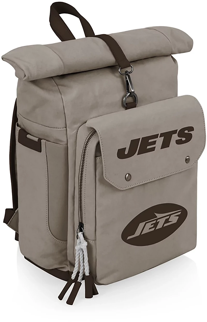 Picnic Time New York Jets Carmel Roll Top 35 Can Backpack Cooler