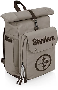 Picnic Time Pittsburgh Steelers Carmel Roll Top 35 Can Backpack Cooler