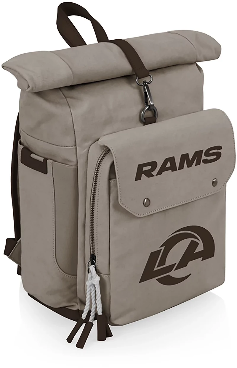 Picnic Time Los Angeles Rams Carmel Roll Top 35 Can Backpack Cooler