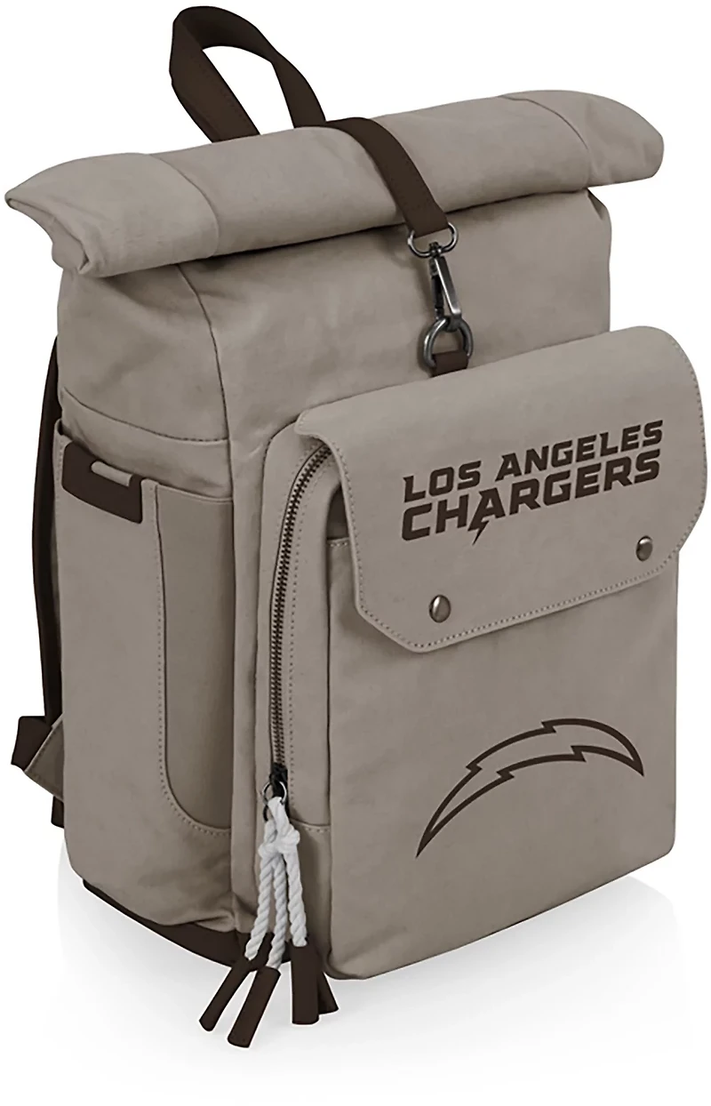 Picnic Time Los Angeles Chargers Carmel Roll Top 35 Can Backpack Cooler